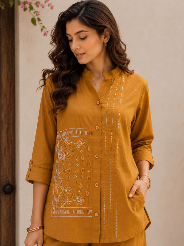 Mustard Pintux  Co-ord Set